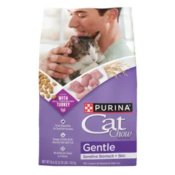 Cat Chow Purina Cat Chow Gentle Dry Cat Food, Sensitive Stomach + Skin - 3.15 lb. Bag