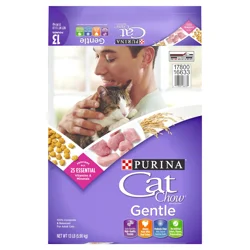 Purina Cat Chow Gentle Dry Cat Food, Sensitive Stomach + Skin - 13 lb. Bag