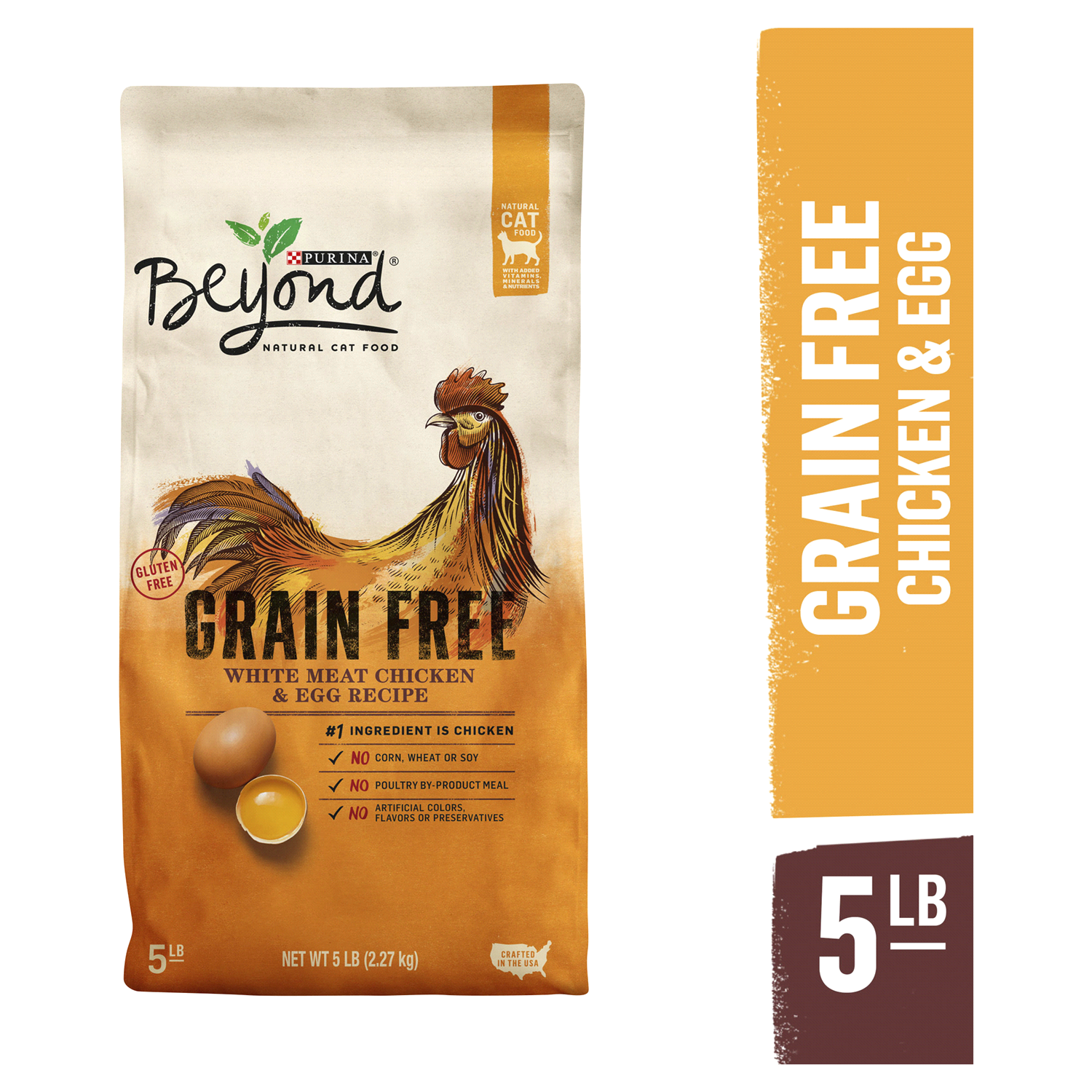 slide 1 of 5, Purina Beyond Grain Free White Meat Chicken and Egg Recipe Natural Cat Food High Protein Cat Food Dry Formula - 5 lb. Bag, 5 lb