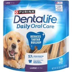 DentaLife Purina Dentalife Daily Oral Care Chicken Flavor Large Breed Dog Dental Chews – 20.7 oz pouch (18ct)