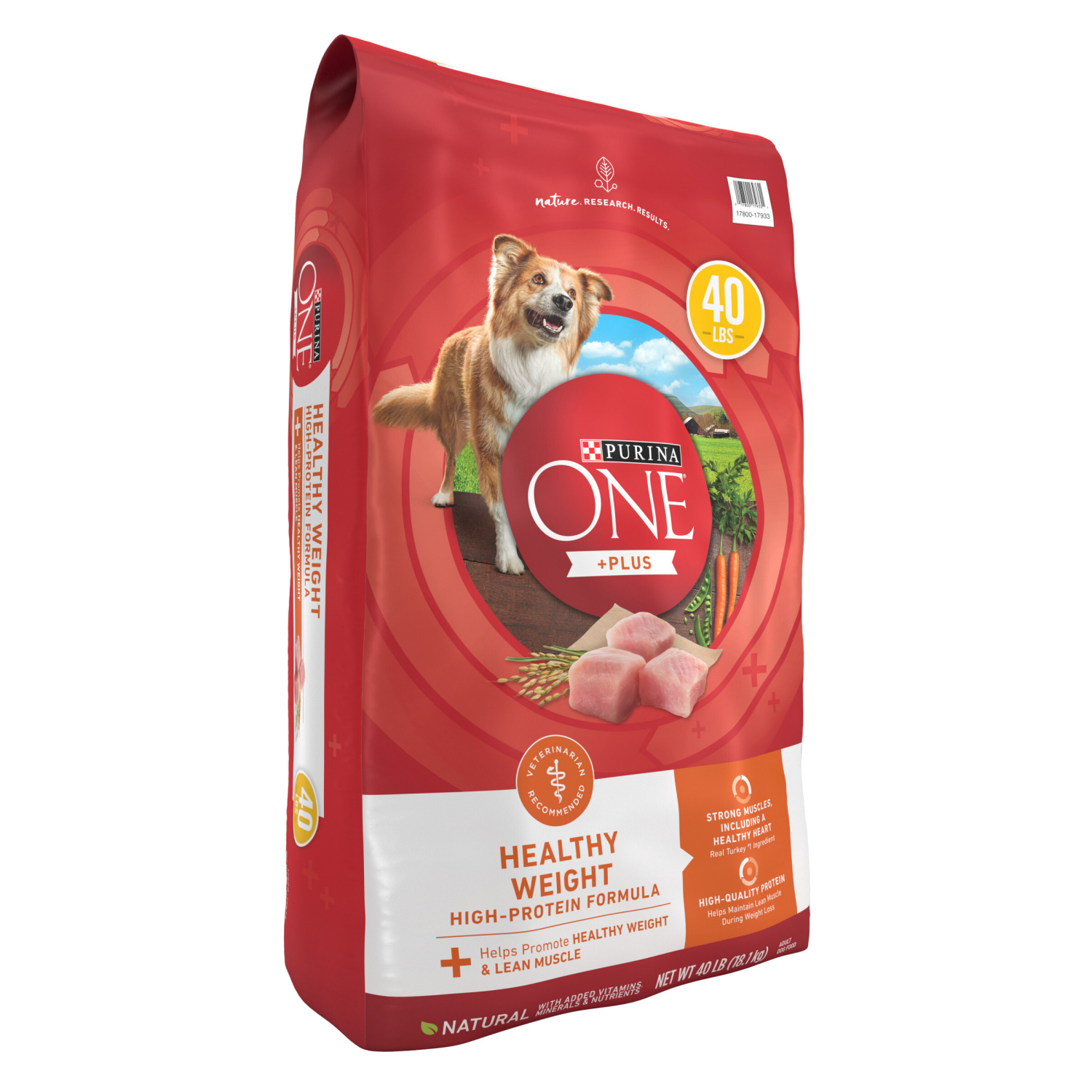 slide 2 of 7, Purina ONE Natural, Weight Control Dry Dog Food, +Plus Healthy Weight Formula - 40 lb. Bag, 40 lb