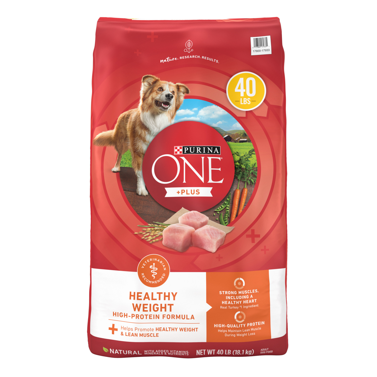 slide 6 of 7, Purina ONE Natural, Weight Control Dry Dog Food, +Plus Healthy Weight Formula - 40 lb. Bag, 40 lb