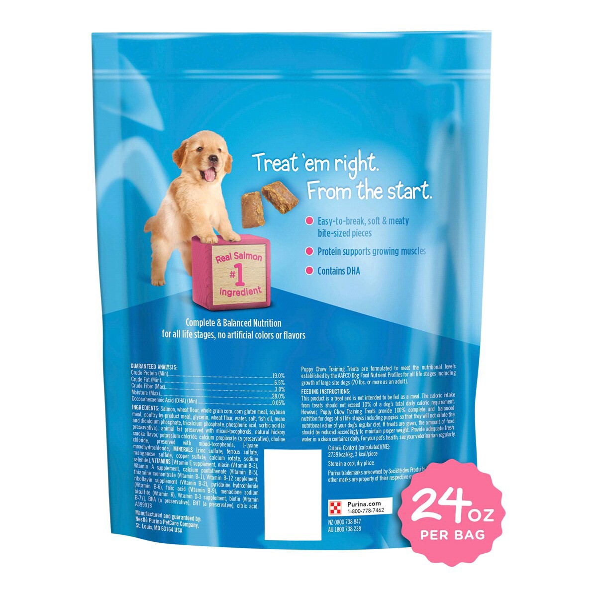 slide 7 of 8, Puppy Chow Purina Puppy Chow Training Treats, Healthy Start Salmon Treats, 24 oz