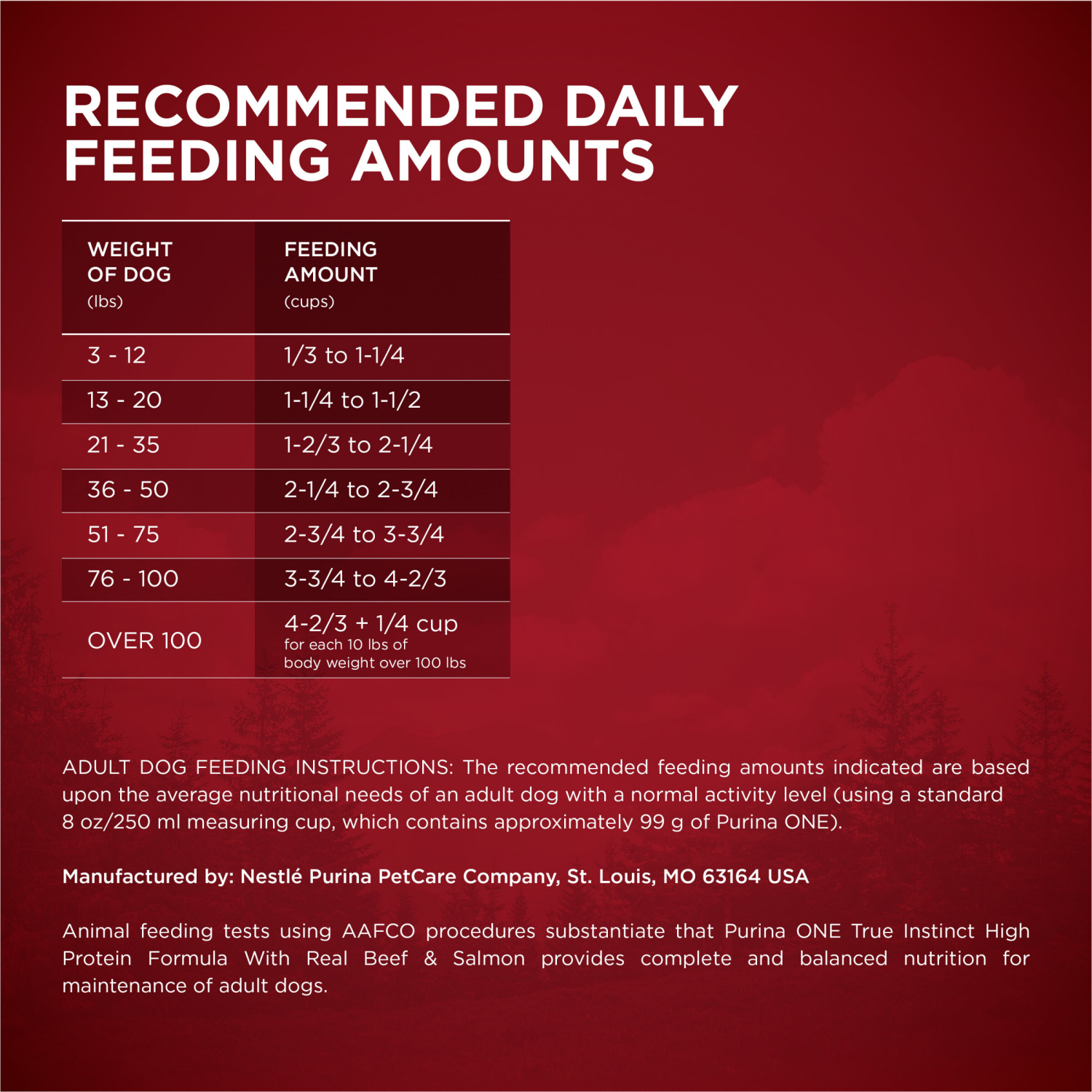 slide 6 of 8, Purina ONE ONE Purina ONE Natural High Protein Dry Dog Food Dry True Instinct with Real Beef and Salmon With Bone Broth and Added Vitamins, Minerals and Nutrients, 27.50 lb