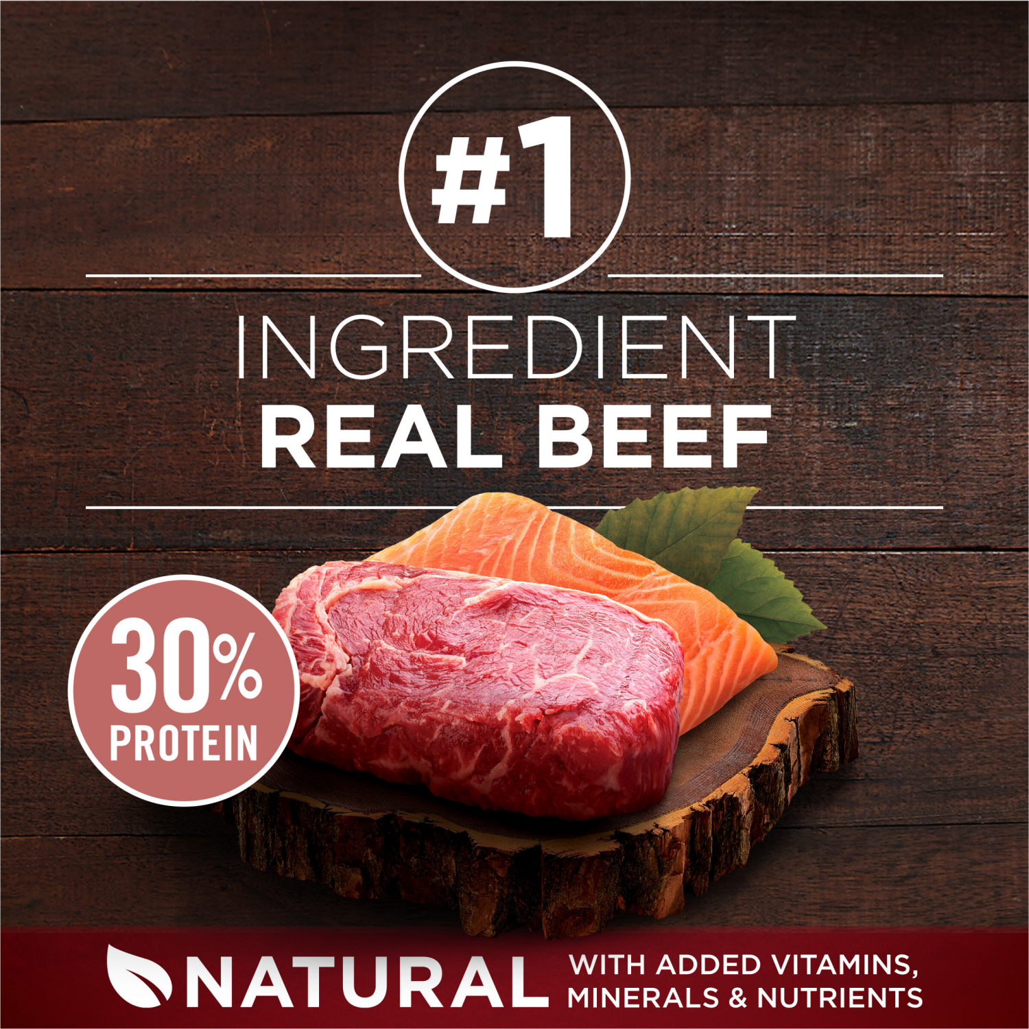 slide 2 of 5, Purina ONE Natural, High Protein Dry Dog Food, True Instinct With Real Beef & Salmon - 3.8 lb. Bag, 60.8 oz