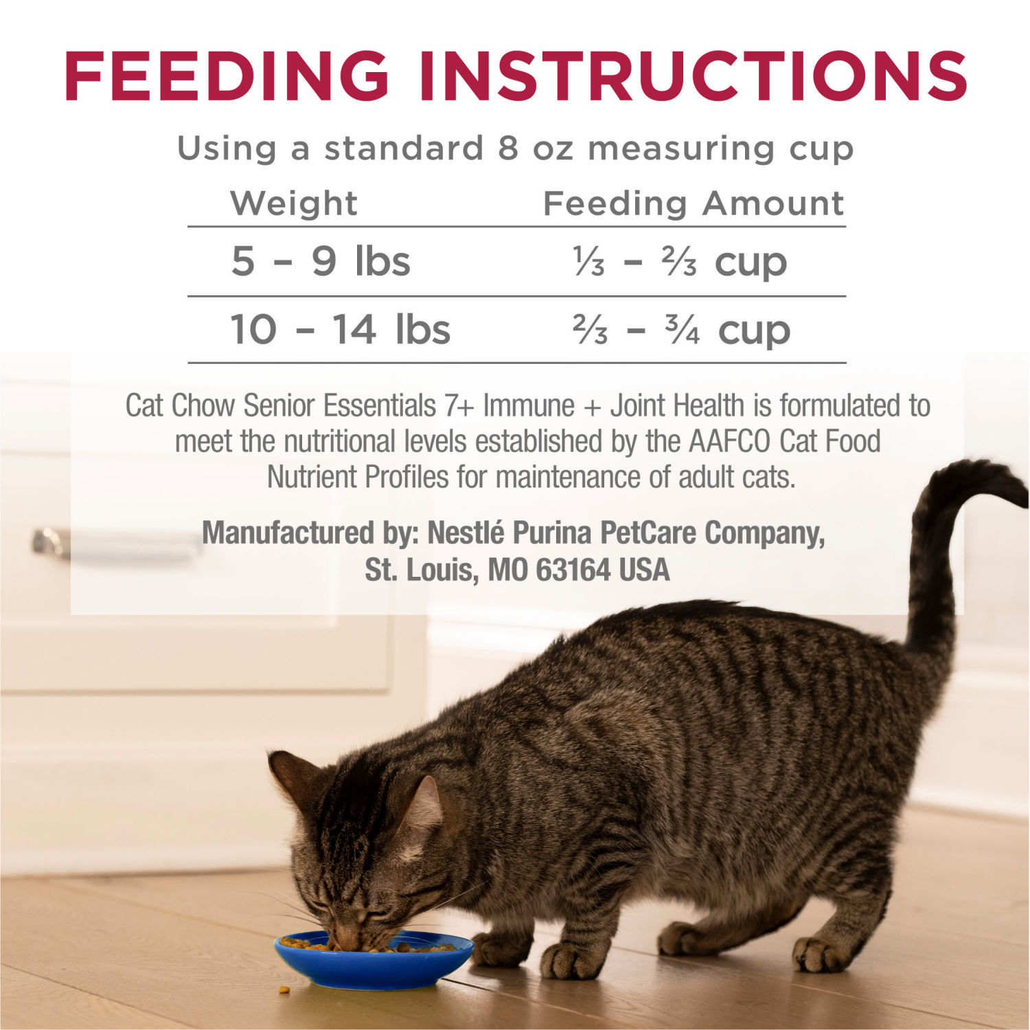 slide 3 of 5, Purina Cat Chow Joint Health Senior Dry Cat Food, Essentials 7+ Immune + Joint Health Recipe - 14 lb. Bag, 14 lb