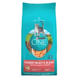 ONE Purina ONE Natural Dry Cat Food, Tender Selects Blend With Real Salmon - 7 lb. Bag