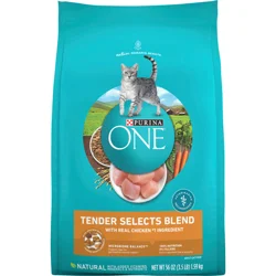 Purina ONE Natural Dry Cat Food, Tender Selects Blend With Real Chicken - 3.5 lb. Bag