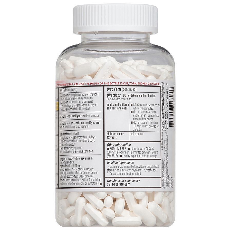 slide 3 of 3, Walgreens Free & Pure Pain Reliever Acetaminophen 500 mg Caplets, 500 ct