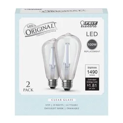 Feit Electric Vintage ST19 100-Watt Clear Glass LED Light Bulbs