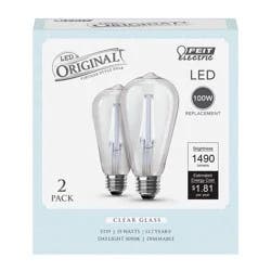 Feit Electric Vintage ST19 100-Watt Clear Glass LED Light Bulbs
