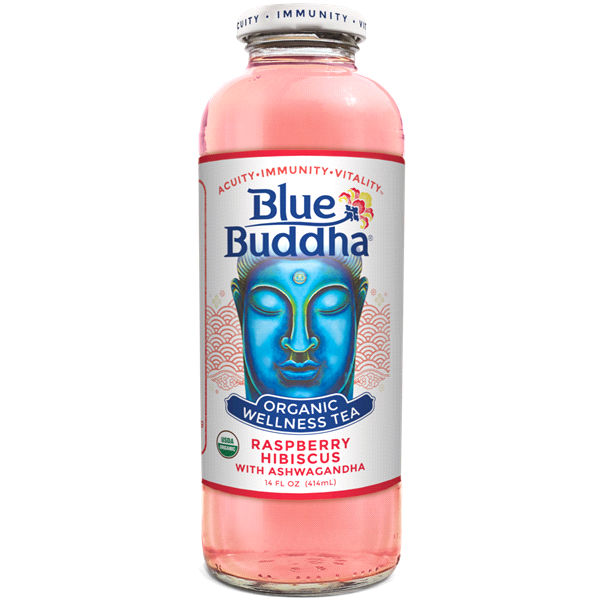 slide 1 of 1, Blue Buddha Raspberry Herbal Tea, 14 fl oz