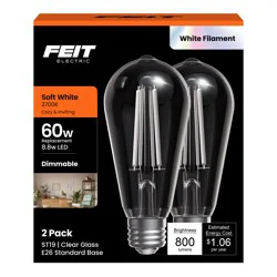 Feit Electric Soft White Filament ST19 60W Dimmable Bulb