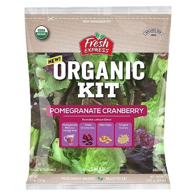 slide 1 of 1, Fresh Express Organic Pomegranate Cranberry Salad Kit, 9.8 oz