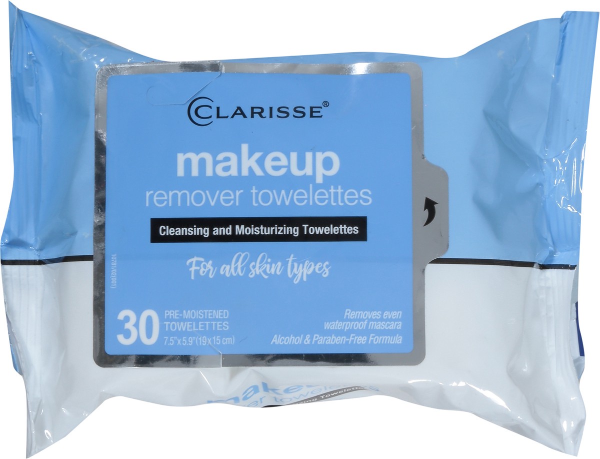 slide 6 of 9, Clarisse Towelettes, Makeup Remover, Pre-Moistened, 30 ct