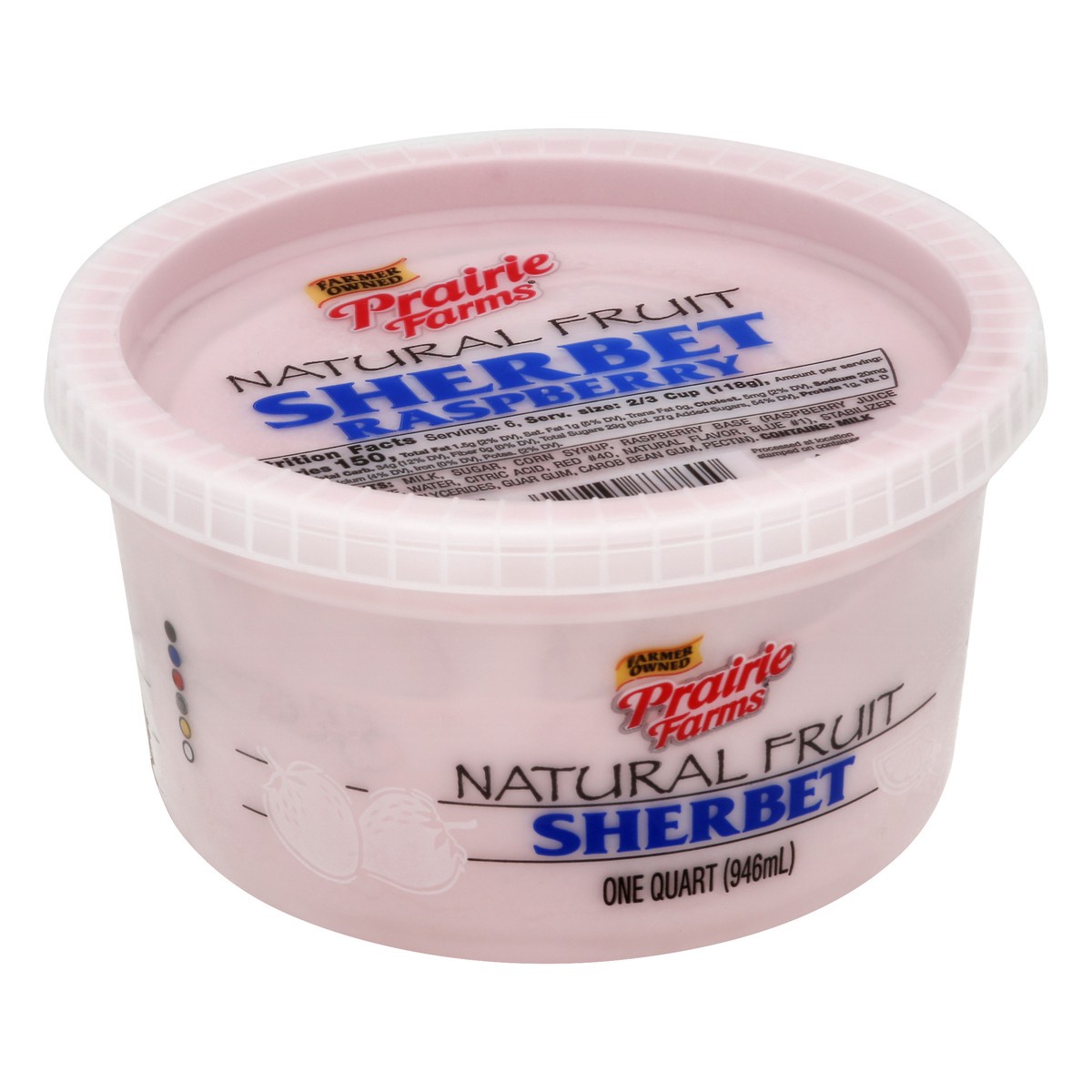 slide 8 of 13, Prairie Farms Natural Fruit Raspberry Sherbet 1 qt, 1 qt