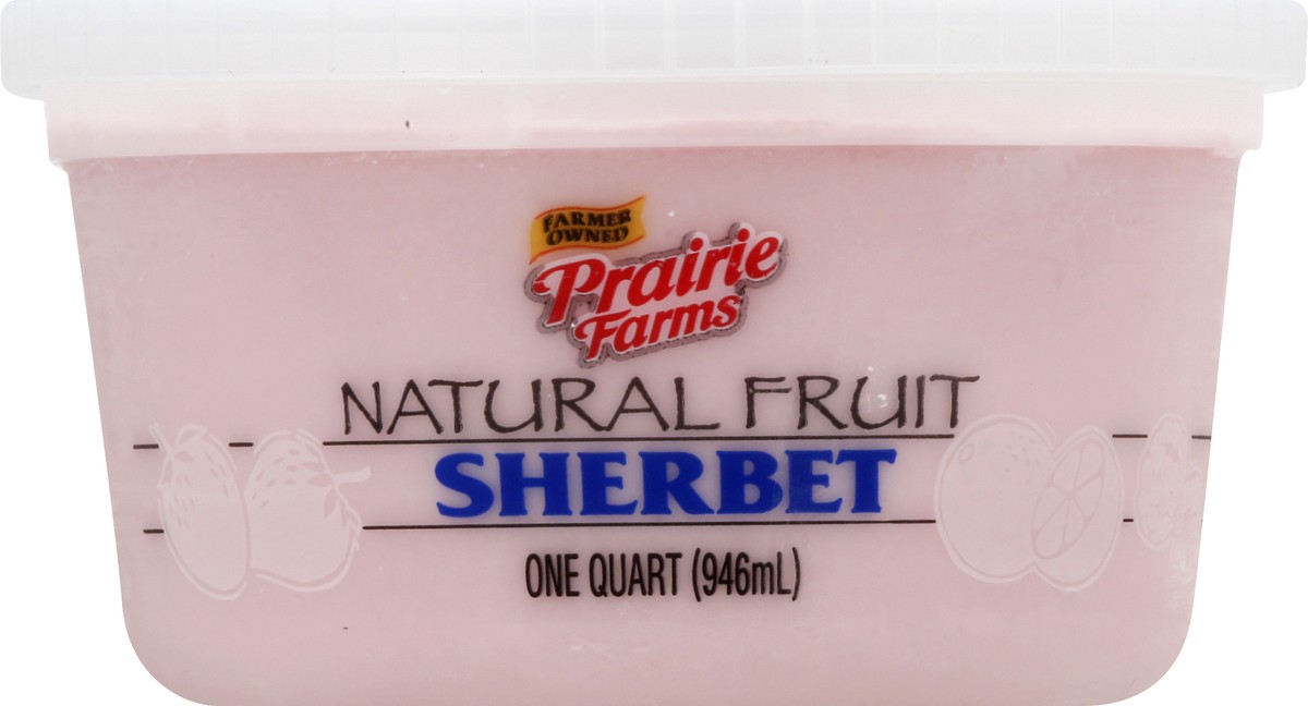 slide 9 of 13, Prairie Farms Natural Fruit Raspberry Sherbet 1 qt, 1 qt