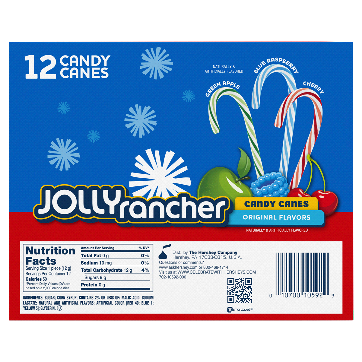 slide 3 of 3, Jolly Rancher Christmas Candy Canes /, 12 ct