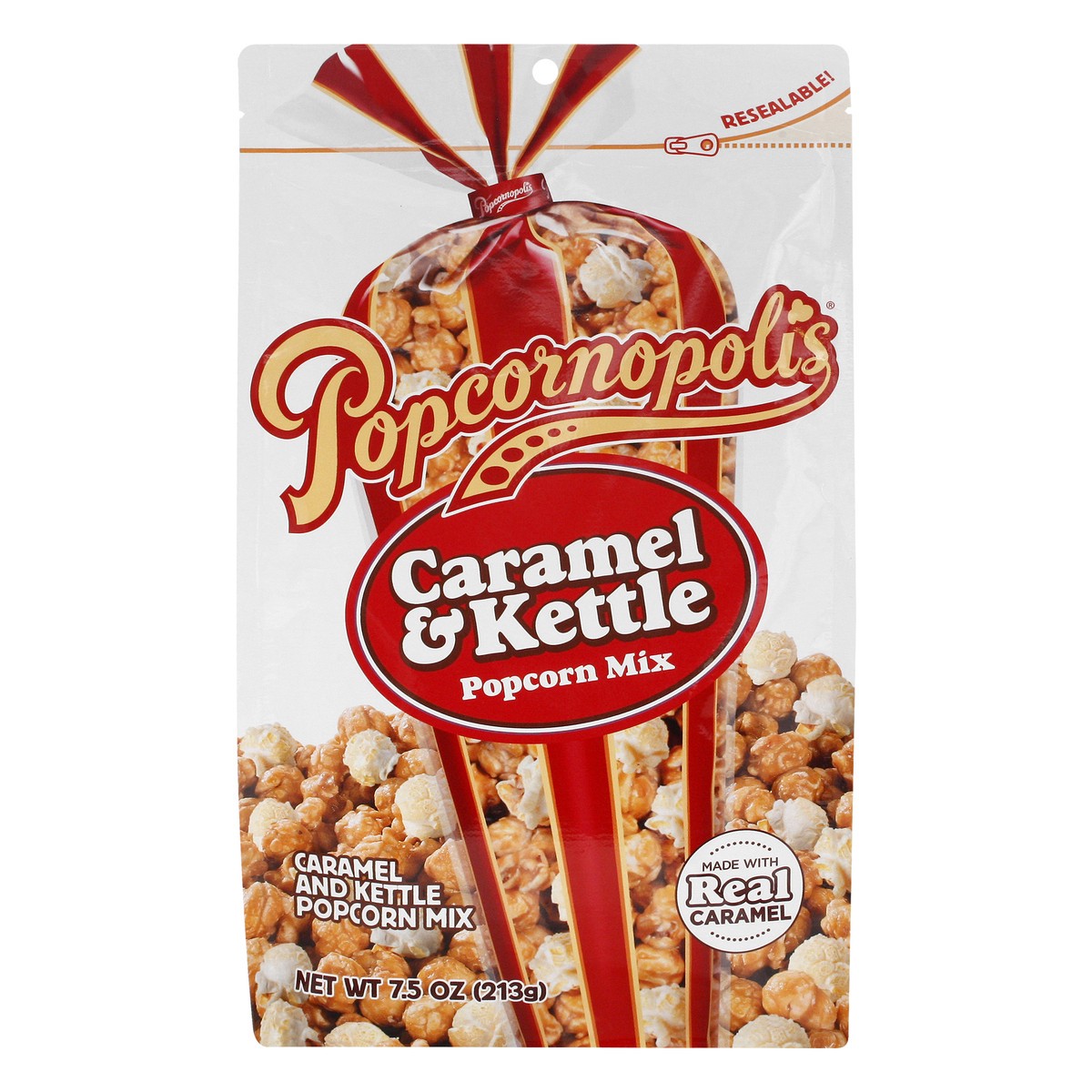 slide 1 of 13, Popcornopolis Caramel Kettle Popcorn Bag, 7.5 oz