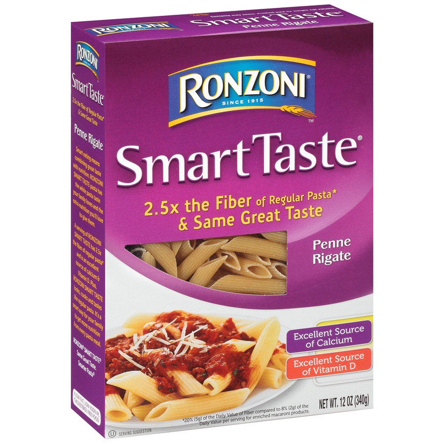 slide 2 of 8, Ronzoni Smart Taste Penne Rigate Pasta, 12 oz