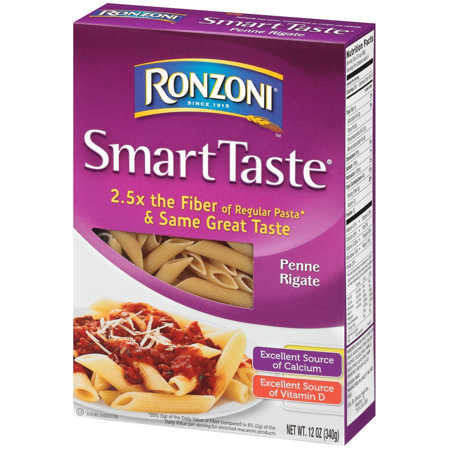 slide 3 of 8, Ronzoni Smart Taste Penne Rigate Pasta, 12 oz