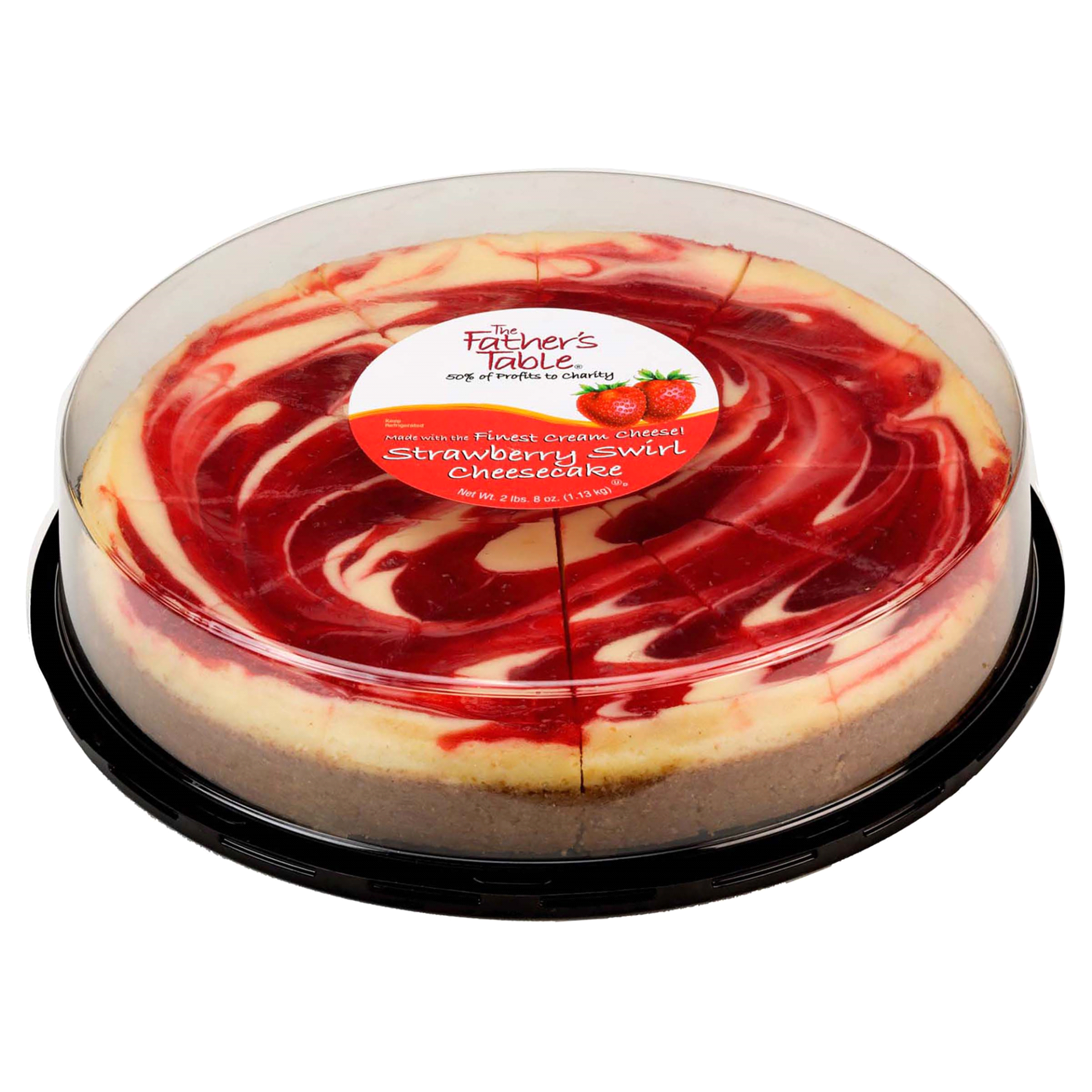 slide 1 of 1, The Father's Table Strawberry Swirl Cheesecake, 40 oz