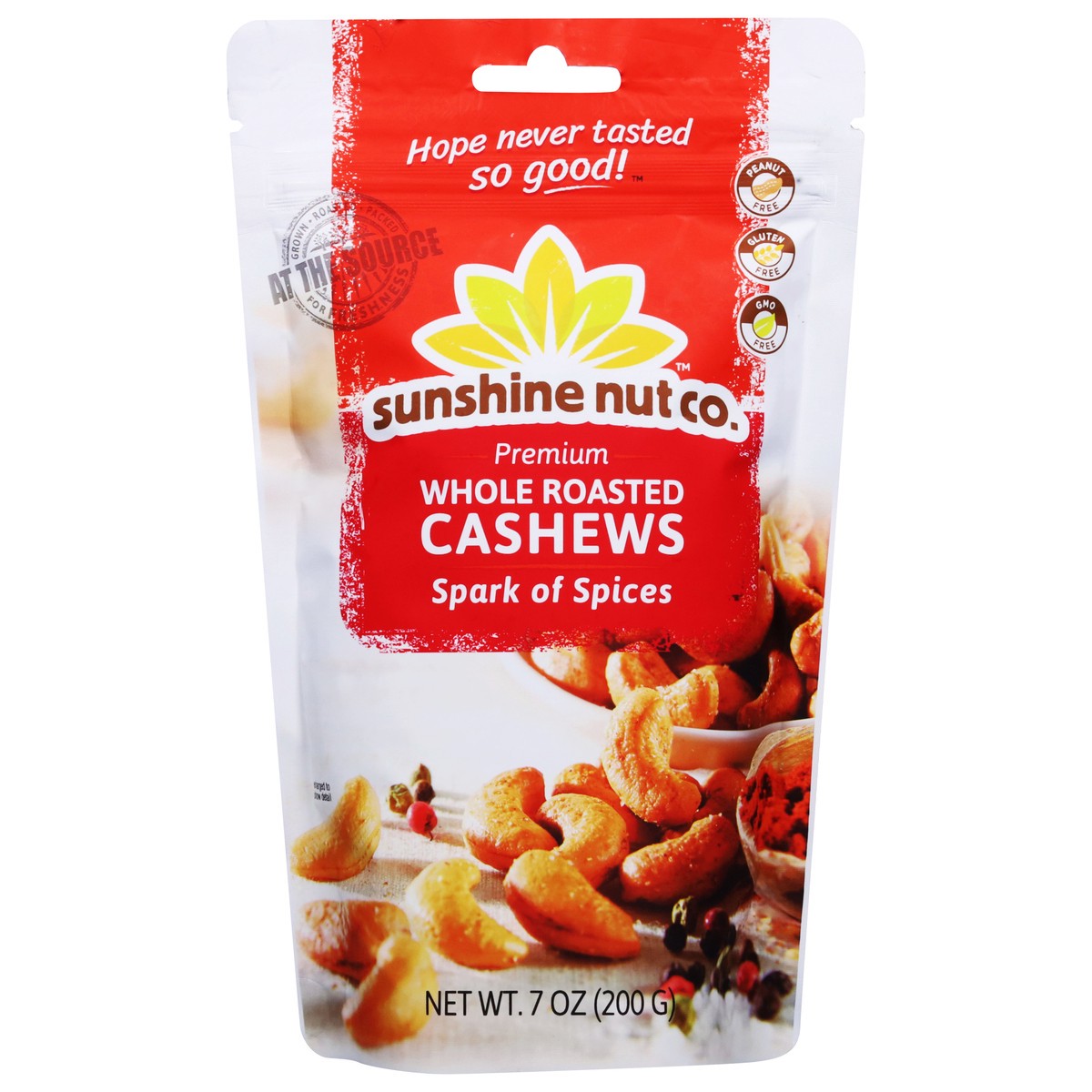 slide 1 of 1, Sunshine Nut Co. Premium Whole Roasted Spark of Spices Cashews 7 oz, 7 oz