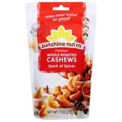 Sunshine Nut Co. Premium Whole Roasted Spark of Spices Cashews 7 oz