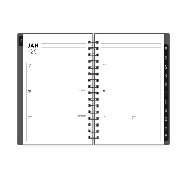 slide 5 of 7, Blue Sky 2025 Blue Sky Weekly/Monthly Planning Calendar, 5"" X 8"", Gray, January To December, 1 ct