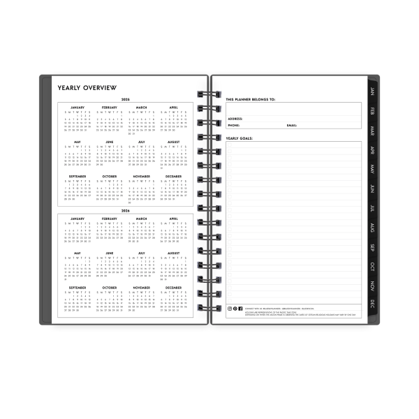 slide 3 of 7, Blue Sky 2025 Blue Sky Weekly/Monthly Planning Calendar, 5"" X 8"", Gray, January To December, 1 ct