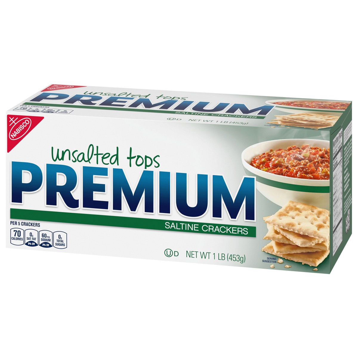 slide 2 of 7, Premium Unsalted Tops Saltine Crackers, 16 oz, 16 oz