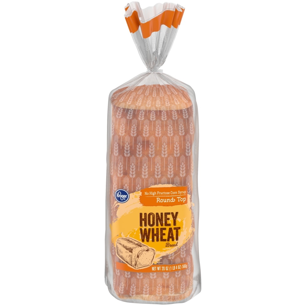 slide 1 of 1, Kroger Round Top Honey Wheat Bread, 20 oz
