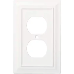 allen + roth 1 -Gang Pure White Toggle/Duplex Natural fiber Midsize Wall Plate