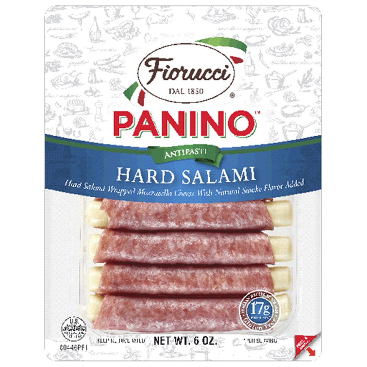 slide 1 of 1, Fiorucci Panino Hard Salami Antipasti, 6 oz, 6 oz