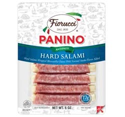 Fiorucci Hard Salami Panino, Wrapped Mozzarella Cheese with Natural Smoke Flavor Added, 6 oz