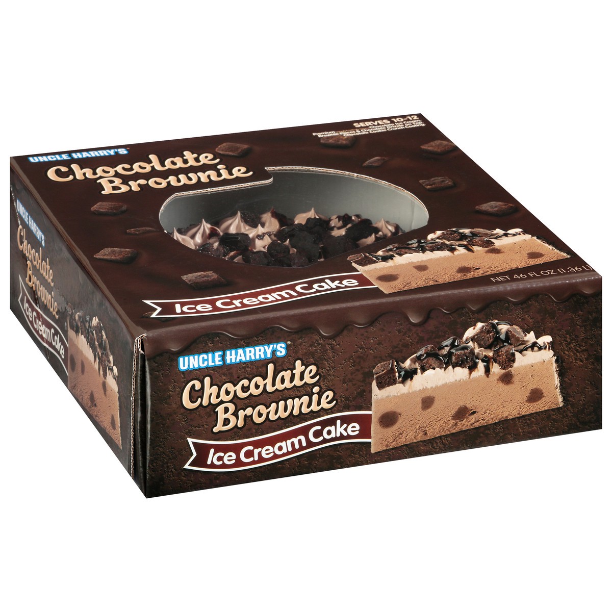 slide 5 of 14, Uncle Harry's Chocolate Brownie Ice Cream Cake 46 fl oz, 46 oz