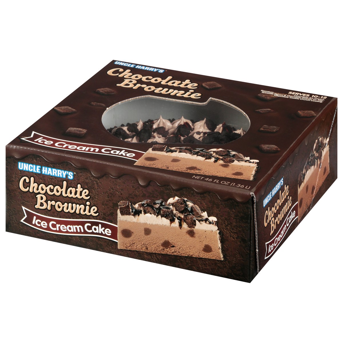 slide 6 of 14, Uncle Harry's Chocolate Brownie Ice Cream Cake 46 fl oz, 46 oz