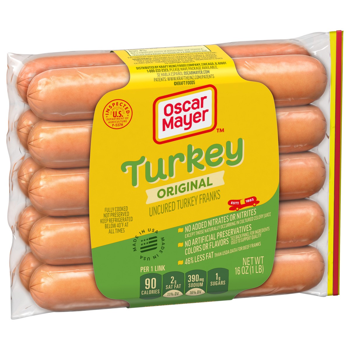 slide 5 of 9, Oscar Mayer Turkey Franks Hot Dogs, 16 oz, 10 ct Pack, 16 oz