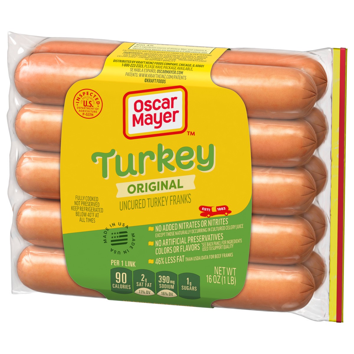 slide 7 of 9, Oscar Mayer Turkey Franks Hot Dogs, 16 oz, 10 ct Pack, 16 oz