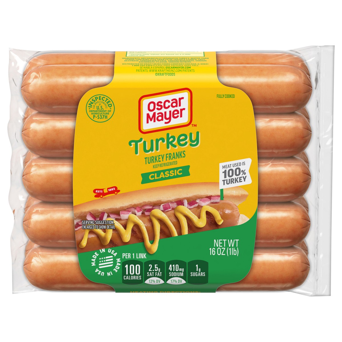 slide 1 of 9, Oscar Mayer Turkey Franks Hot Dogs, 16 oz, 10 ct Pack, 16 oz