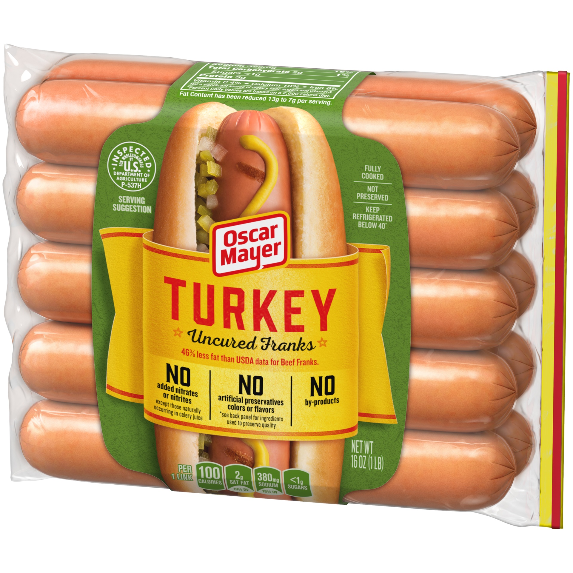 slide 10 of 13, Oscar Mayer Turkey Uncured Franks Hot Dogs Pack, 5 ct; 16 oz