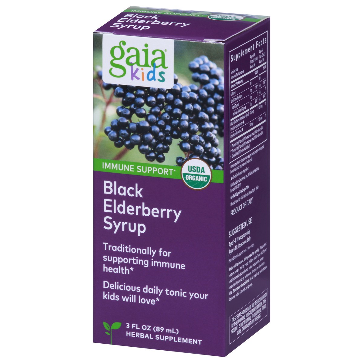 slide 3 of 9, Gaia Herbs Gaia Kids Black Elderberry Syrup, 3 fl oz