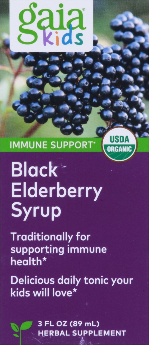 slide 6 of 9, Gaia Herbs Gaia Kids Black Elderberry Syrup, 3 fl oz