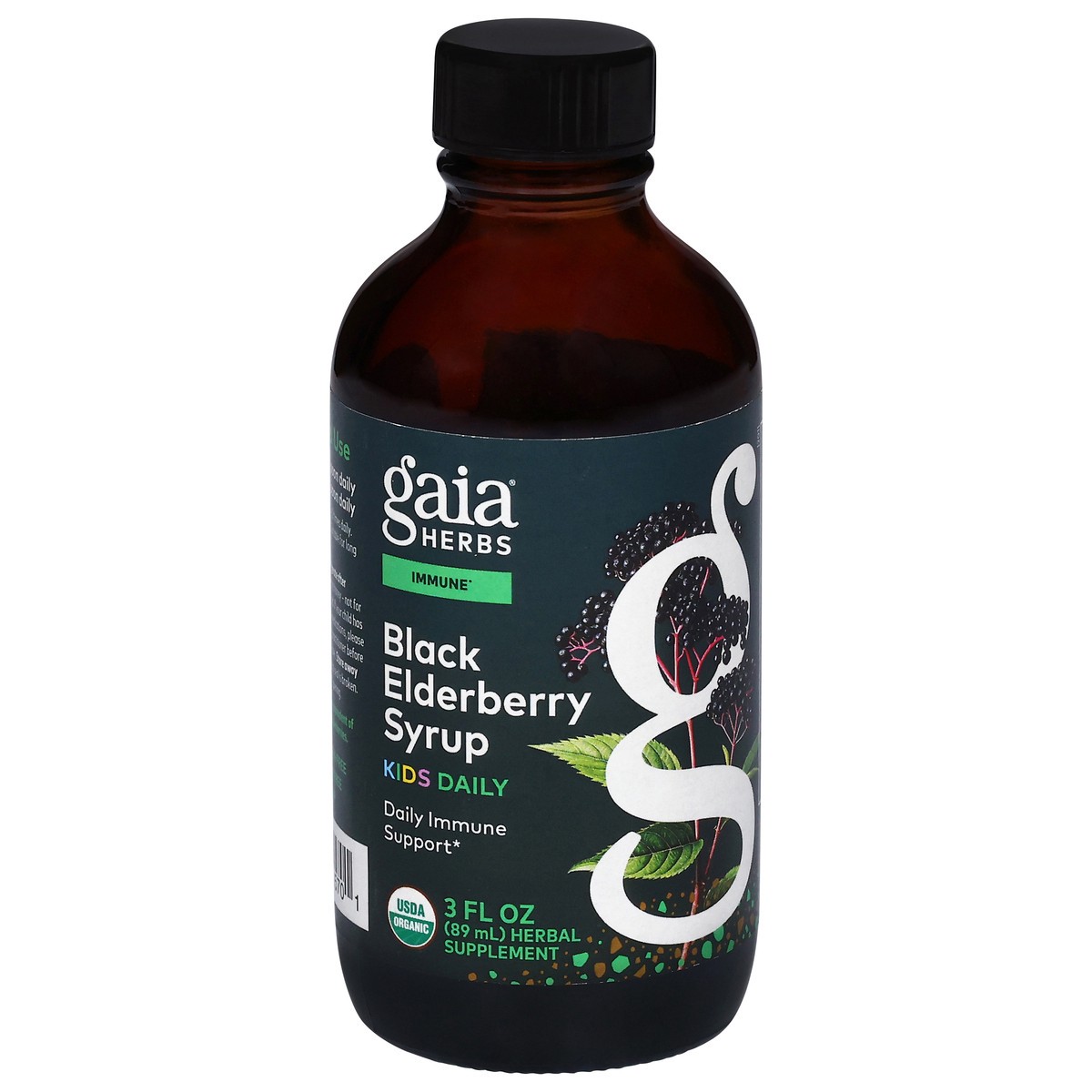 slide 1 of 9, Gaia Herbs Immune Kids Daily Black Elderberry Syrup 3 fl oz, 3 fl oz