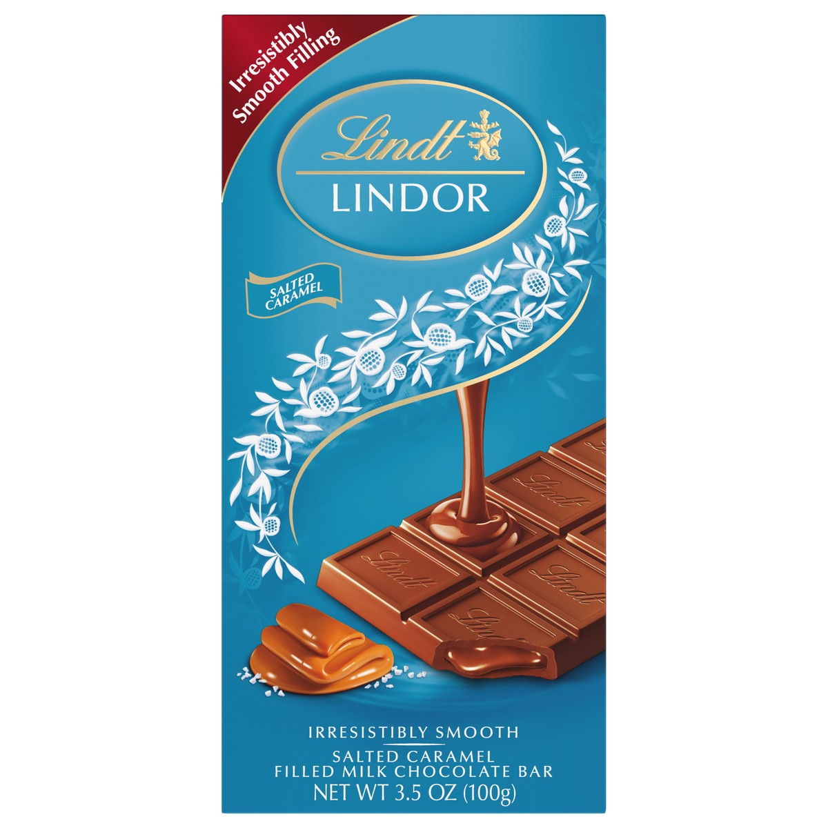 slide 4 of 4, Lindt LINDOR Salted Caramel Milk Chocolate Truffle Bar, Chocolate Candy Bar with Smooth Center, 3.5 oz. Bar, 3.5 oz