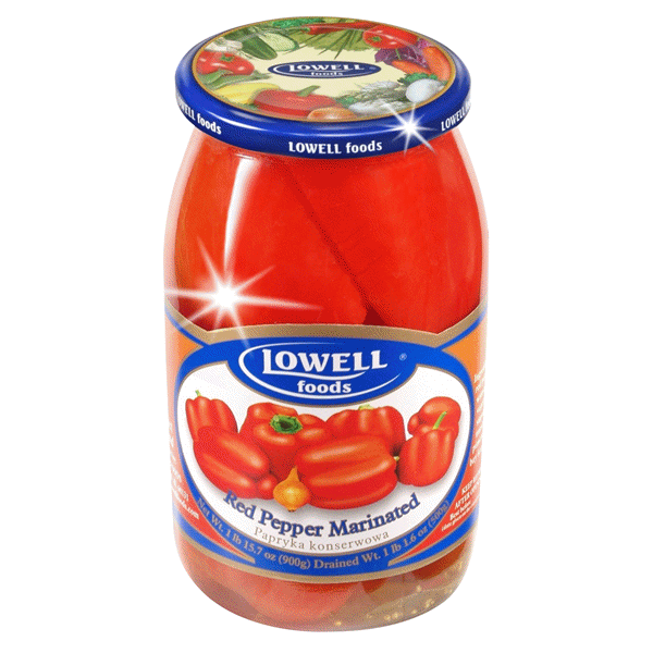 slide 1 of 1, Lowell Marinated Red Peppers, 31.75 oz