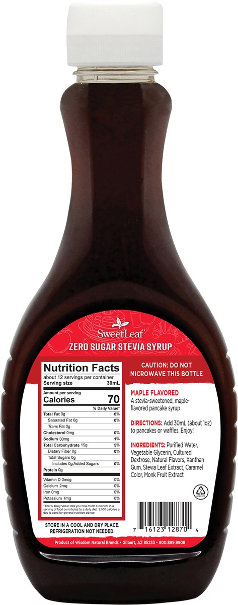 slide 7 of 8, SweetLeaf Maple Stevia Syrup, 12 oz