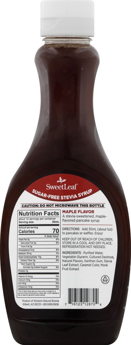 slide 4 of 10, SweetLeaf Zero Sugar Maple Flavored Stevia Syrup 12 fl oz, 12 fl oz