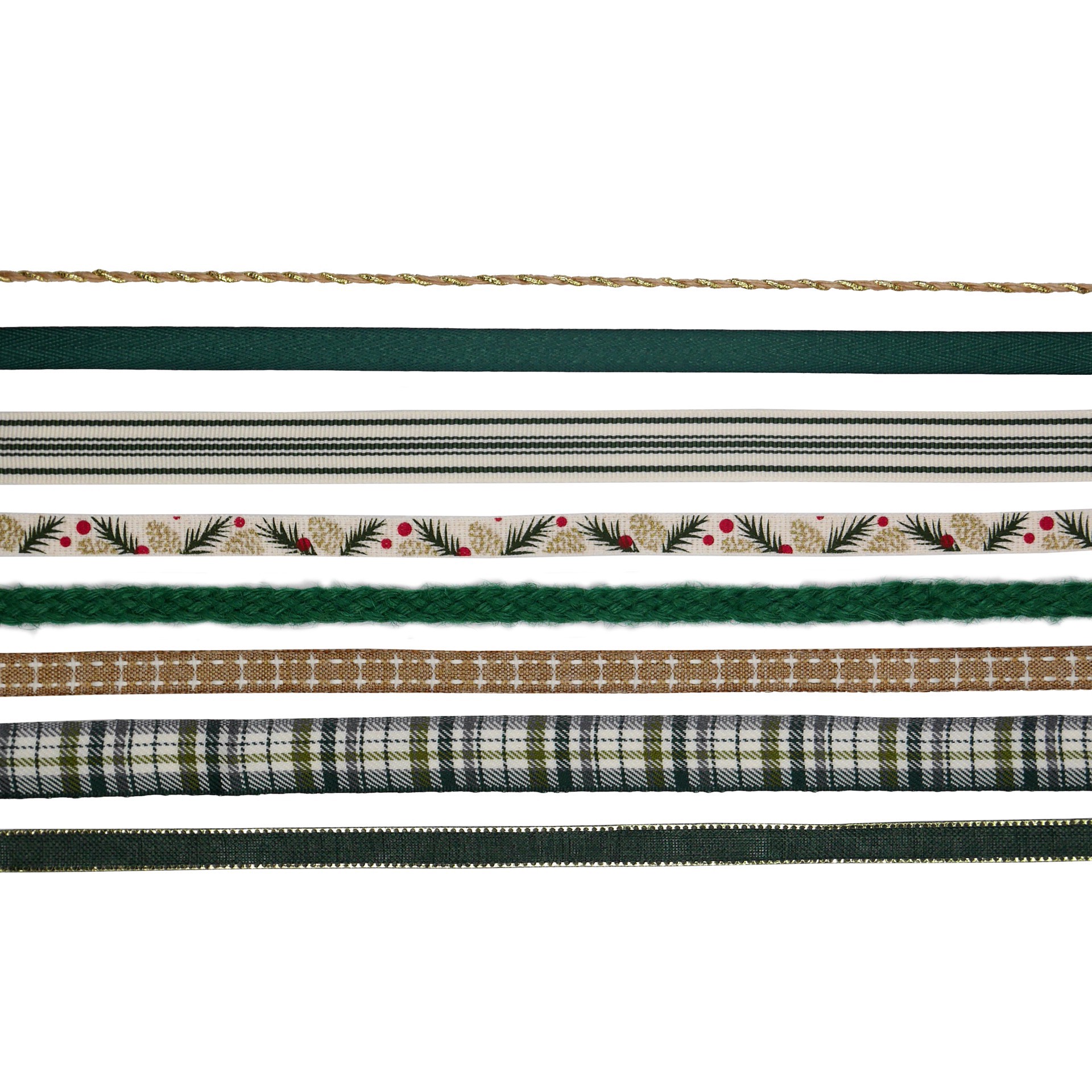 slide 3 of 3, Green & Natural Christmas Value Pack Ribbon By Celebrate It, 8 ft