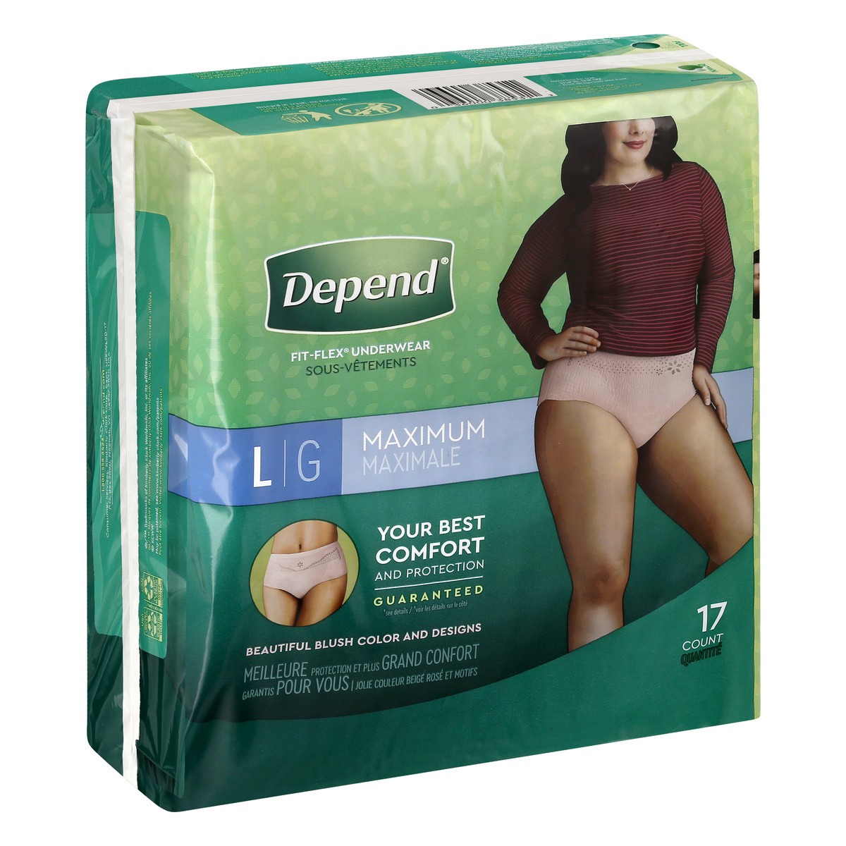 slide 2 of 9, Depend Underwear For Women Max Abs Large, 17 ct